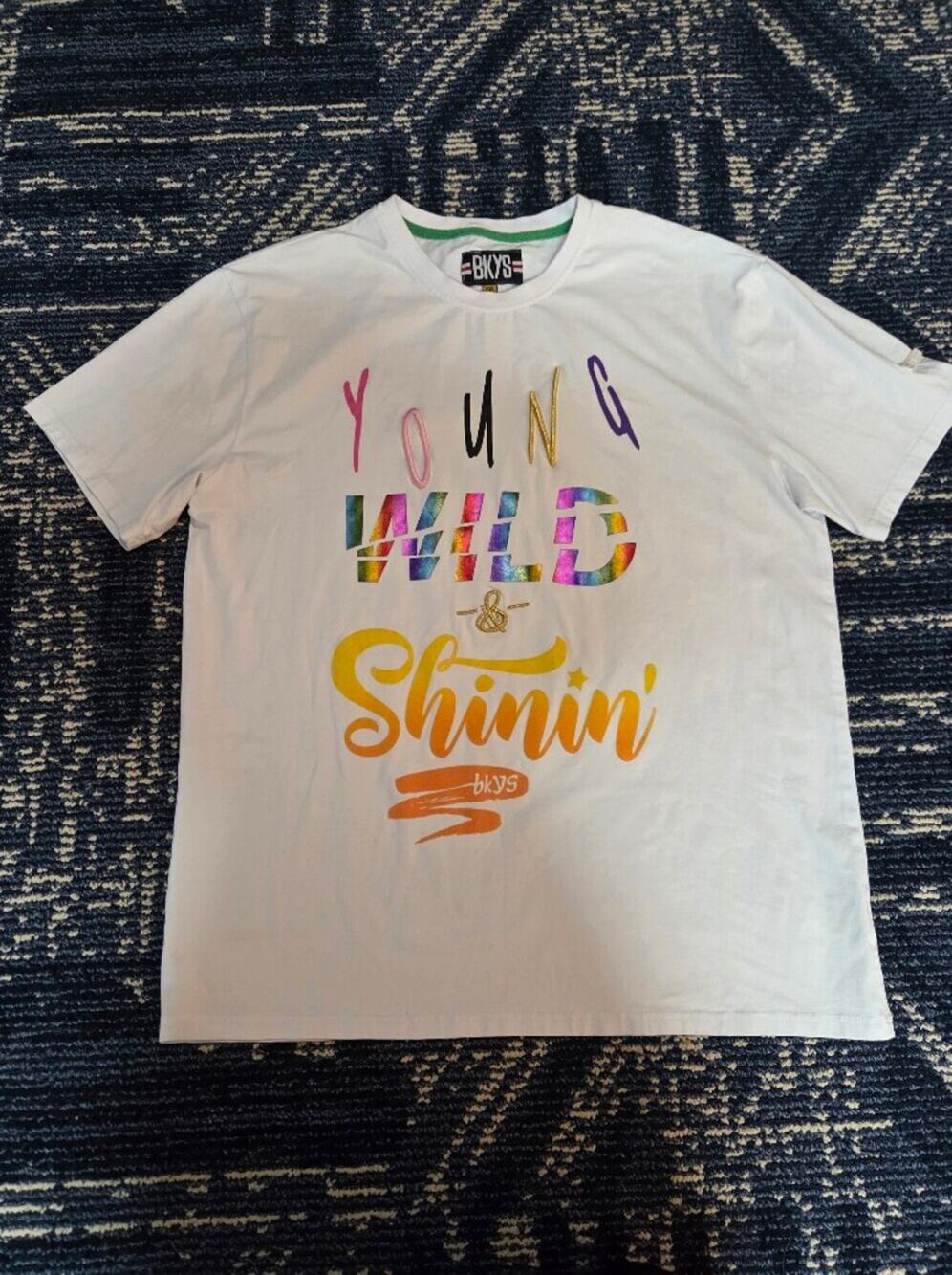 BKYS White Short Sleeve 'Young Wild & Shinin'' Graphic Tee 2xl